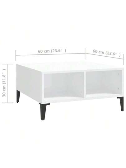 VidaXL Coffee Tafel 60x60x30 Cm Finished Wood High Gloss Wit view 6