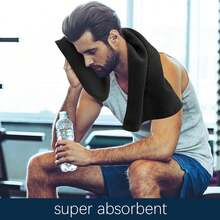 Vnoss Microfiber Gym Towels Working Out, Quickly Dry Yoga Towels Men & Women Tennis, 16 Inch X 27 Inch, 6 Pack, Black
