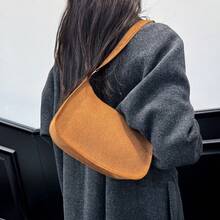 Bolso de hombro minimalista de unicolor casual para mujer