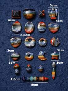 1/5/10/20 piezas Piedras de colores múltiples del Chakra Cuarzo natural pulido asimétrico Cuentas de energía de yoga para sanación del Chakra Accesorios para hacer joyas DIY