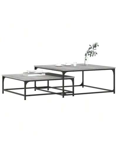 VidaXL Piece Tafel Set, Processed Wood, Gray, Sonoma Oak view 3