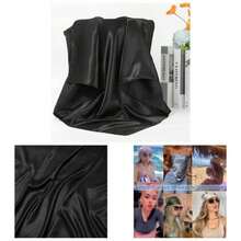 Satin Silk Scarf - Large Hair Bandana, Sleeping Wrap Women - Black - View 2