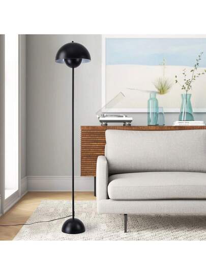 Alpinaluz Classic Nordic Vloer Lamp In Zwart Parabolic Shade Base, E27 Socket Living Room, Dining Bedroom view 6