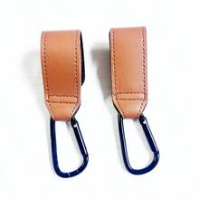 2 Stücke universelle Kinderwagen Haken, Kinderwagen Aufhängevorrichtung aus hochbelastbarem PU-Leder, multifunktionales Kinderwagen Zubehör, tragbare Kinderwagen Taschenhaken