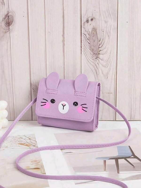 حقيبة كتف صغيرة من جلد البولي يوريثان بتصميم كرتوني، حقيبة كروس بدي صغيرة، محفظة صغيرة