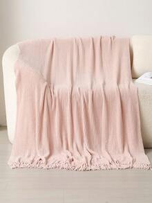 1pc Soft Knitted Blanket, Sofa Decor Knit Throw Blanket, Office Nap Blanket, Suitable For Daily Use