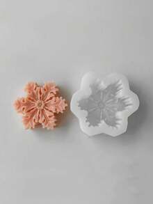 1 pieza Molde de silicona en forma de copo de nieve para hacer velas aromáticas en forma de copo de nieve, decoración del hogar - Blanco - Ver 5