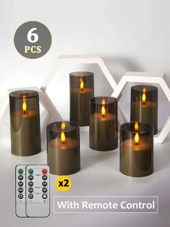 6 st LED-flamlösa ljus med fjärrkontroll/timer, batteridrivna LED-ljus, flimrande ljuskon, varmvitt, varmt levande ljus, flamlösa önskeljus för hemmet, bröllop, fest, frieri, jul, halloween, alla hjärtans dag, högtidsdekor