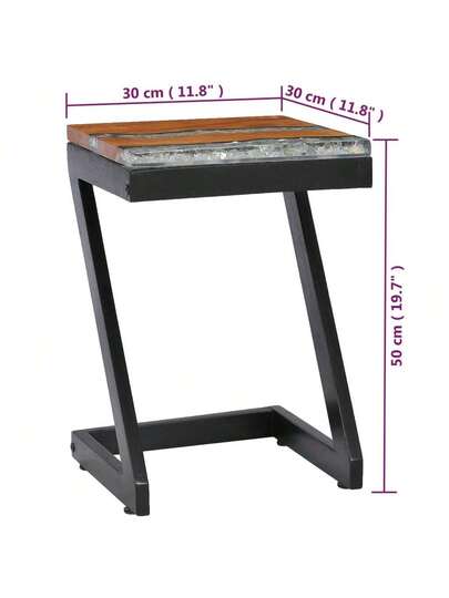VidaXL Coffee Tafel 30x30x50 Cm Solid Teak Polyresin view 8
