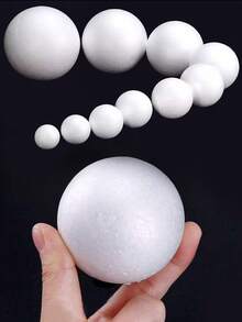1pc Large White Foam Ball, Solid Polystyrene Sphere, Handmade DIY Decorative Ball, Suitable For Birthday, Wedding Decor, Garden Decoration, DIY Crafts And Holiday Party Celebrations - Smooth, Christmas Art Supplies, New Year, Valentine''s Day Decoration - White - View 8