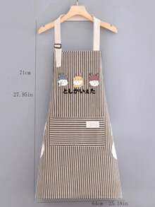 1 pieza Delantal de algodón, Delantal de cocina transpirable, Estilo coreano - Multicolor - Ver 5