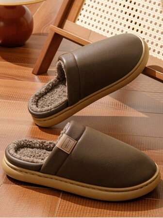 Herrtofflor, nya tjocka sular, fluffiga fodrade inomhustofflor, varma och kan bäras utomhus, höst/vinter