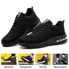 Zapatos de para Trabajo Antideslizantes con Punta de Acero y Resistencia al Agujero para Hombres, Zapatos de protección laboral para mujer,Zapatos de Laboral Resistentes al Desgaste con Suela Suave y Absorción de Impactos, Con Cordones  Zapatos De Calzado de laboral antigolpes, antipuñaladas y transpirable e Fibra De Kevlar De Acero Ligero Granja y Jardín Reparación de Autos Ingeniero Almacén - Negro - Ver 5