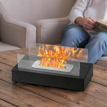 1 件室内火坑迷你酒精灯壁炉玻璃桌配件个人壁炉室内外露营长方形火坑酒精壁炉 - 黑色 - 查看 11