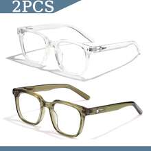 HBK 时尚光学镜架新款 TR90 方形大框复古艺术装饰休闲透明眼镜男女通用，户外旅行假日街头摄影购物节礼物 - K39922 - 查看 36