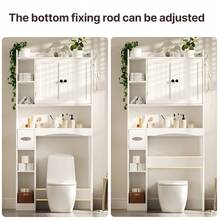 Lofka Over The Toilet Storage Cabinet ,Freestanding Bathroom Storage Organizer Cabinet With Cabinet & Adjustable Shelves, Toilet Paper Holder, Anti-Tip Design, White - 白色 - 查看 7