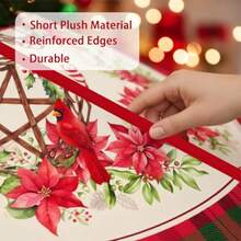 Lan-48 Inch Christmas Tree Skirt  Yule Decorations Double Sided Wiccan Wheel Designs Adjustable Drawstring Closure For Easy Installation Holiday Decorative Tree CoverL8725 - Red - View 4