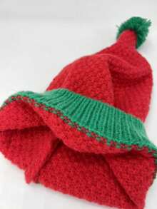 圣诞老人针织帽圣诞帽冬季保暖针织帽适合成人青少年圣诞礼物和派对 - 彩色 - 查看 12