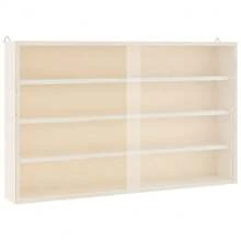 vidaXL Holz Sammlervitrine Mit Türen 60 X 8,5 X 37 Cm - Yellow - View 4
