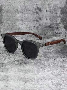 1 Pair Unisex Oval Shaped Wooden Grain Leg Solid Color Retro Socks, Suitable For All Seasons