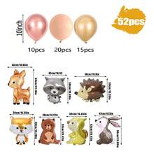 7PCS/SET Woodland Animal Balloons Forest Animals Foil Mylar Balloon For Woodland Themed Baby Shower,Jumbo Bunny Fox Squirrel Hedgehog Raccoon Balloons Woodland Balloons For Birthday Party Decorations Baby Shower Family Decorations Gifts - Multicolor - View 10