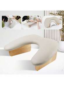 Coussin de main pliant biseauté pour manucure, coussin de repos pour les mains en forme de papillon, coussin de pilier pour les deux mains pour la table de manucure (Café)