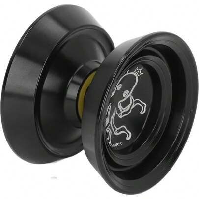 Aumoo Juguete yoyo, yoyo de Metal no reactivo, Exquisita aleación de Aluminio Que no se desvanece con Alta Estabilidad para Adultos para la Competencia Negro