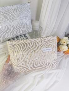 Silver And Gold Daily Simple Make Up Bag, Fashionable And Casual Large Capacity Portable Zipper Makeup Bag, Essential Cosmetic Bag For Travel And Vacation, Cruise Essentials, Beach Essentials, Dorm Room Essentials College, Coin Purse, Christmas Gifts, Pouch, Travel, Gifts For Women, Women's Travel Essential, Pouch, Clutch / Small Handbag, Makeup Organizer, Pouch, Brush Holder, Mini Pouch, Large Capacity Pouch,Gifts For Women,Christmas Gifts,Gift Ideas For Women - Multicolor - View 3