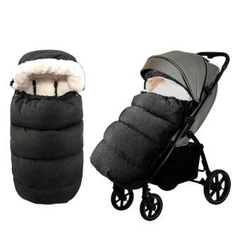 1pc Baby Stroller Foot Cover, Winter Warm Infant Stroller Sleeping Bag, Waterproof Windproof Plush Lining Newborn Baby Carriage Sleeping Bag, New Design