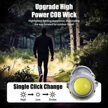 1 Stück Mini LED COB Taschenlampe USB wiederaufladbar mit Haken, tragbarer Schlüsselanhänger Licht für Outdoor Camping mit rotem und blauem Licht