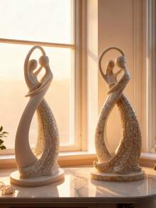 1 Pair Elegant Couple Dancing Figurine. Cute Decor For Home, Living Room, Bar, Cafe, Desk Display, Birthday, Graduation Gift, Room Decoration, Home Decor, Birthday Decor, Kitchen Decor, Wedding Decor, Bedroom Decor, Living Room Decor, Gift, Party Decor, Garden Decor. - Multicolor - View 3
