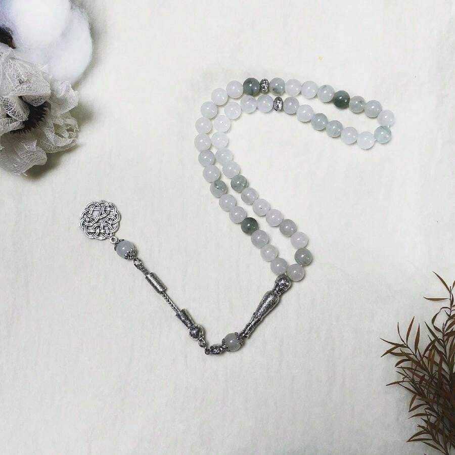 1 件经典简约仿玉石 45 颗珠子手链 Tasbih，适合男士日常佩戴