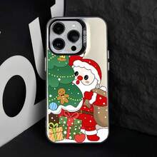 Cute Christmas Santa Elk New Year Gifts Phone Case Covercompatible with  15 14 Pro MAX 13 11 12 XS SE XR 7 16 8Plus Laser Hard Cover Fundas,Covercompatible with  17 Hülle, 17 pro Hülle, 17 promax Hülle