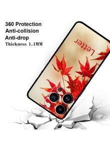 Carcasă de telefon personalizată cu text, model de frunze de toamnă, cu nume creativ, din silicon și TPU