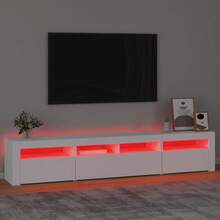 vidaXL Mobile TV con luci a LED, nero, 210x35x40 cm