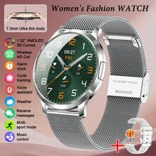 1pc Ladies Fashionable Luxury Smartwatch, 1.32inch HD AMOLED Screen Touch, 3D Curved Glass, 7.3mm Ultra Thin Alloy Body, Hidden Button Design, With HD Wireless Call, Receive Messages, Voice Assistant, DIY Watch Face, Music/Photograph Control, Multi Functional Smartwatch, Sleep Monitoring, Female Cycle Reminder, Fitness Tracker, Motion Track, Multi-Sport Modes Smart Watch Women, Compatible With Android IOS - Multicolor - View 16