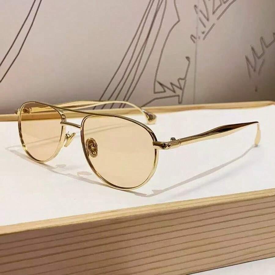 Nuevas gafas de metal de aviador de doble puente elegantes y de alta gama - Multicolor - Ver 1