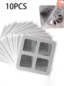 10 piezas/20 piezas Tapa de drenaje redonda de color claro, delgada y fácil de pegar, anti-obstrucción, atrapa el cabello, filtro de drenaje de baño, pegatina de drenaje desechable, colador de fregadero de cocina, adecuado para la limpieza del baño y el mantenimiento del fregadero de la cocina, artículo esencial del hogar para todo el año