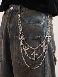 1pc Star Street Fashion Metal Trouser Chain, Suitable For Both Men And Women, All Season Clothing Accessory
