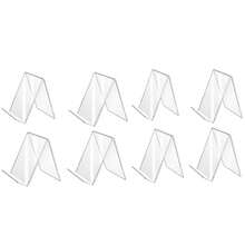 Suporte de acrílico transparente para livros, suporte para livros transparente para armazenamento em mesa, leve e com suporte para biblioteca, escritório e uso no varejo