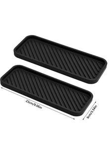 1/2 peças de silicone tornam as bandejas de armazenamento de silicone adequadas para pias de cozinha e banheiros. Bandejas antiderrapantes para lava-louças e bancadas, além de bandejas para gavetas de banheiro. Perfeitas para guardar cosméticos e pequenos acessórios.