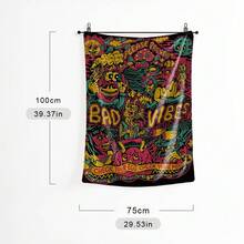 1 pătură moale din flanel cu imprimeu graffiti - pătură și aruncătură confortabilă, prietenoasă cu pielea, pentru canapea, somn și utilizare multifuncțională - culori vibrante, delicată cu pielea și perfectă pentru activități în interior și în aer liber