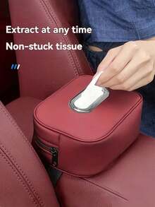 1个车载遮阳板纸巾盒 - 节省空间，无需钻孔即可安装在遮阳板上，易于拆卸和补充纸巾，耐用的PU皮革设计 - 触感柔软，现代汽车内饰配件，方便的纸巾收纳 - 适合驾驶员、居家和旅行使用，通用型，适用于轿车、SUV、卡车 - 彩色 - 查看 5