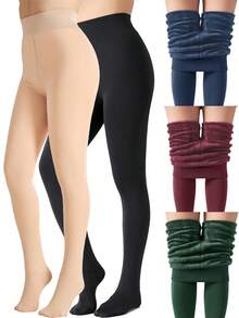 1Pc 290G Thermal Lined Tights Women Winter Warm Thick Tights Thermal Velvet Pants Tummy Control Soft