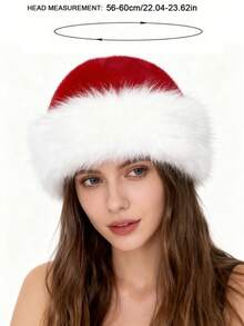 1/2pcs Mongolian Style Christmas Hat, Autumn/Winter New Thickened Warm Faux Fur, Women Fashion Minimalist Faux Mink, Versatile