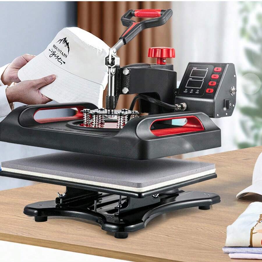 ETL Certified Heat Press Machine, 15x15 Inch 8 In 1 Heat Press, Sublimation Machine, 360° Rotation Heat Press, T-Shirt, Cap, Mug Printing Machine, Red - 8 En 1 De 15 X 15 Pulgadas - View 1