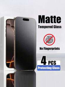 4 Pcs Matte Frosted Tempered Glass Screen Protectors Compatible With IPhone - Full Coverage, Anti-Scratch 9H Hardness, Fingerprint Resistant Gift For Birthday, Family, Friends Phone Screen Protector, Phone Accessories - Clear - View 27