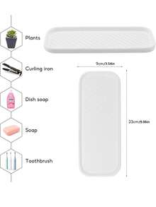 1/2 peças de silicone tornam as bandejas de armazenamento de silicone adequadas para pias de cozinha e banheiros. Bandejas antiderrapantes para lava-louças e bancadas, além de bandejas para gavetas de banheiro. Perfeitas para guardar cosméticos e pequenos acessórios.