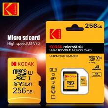 Kodak 柯达存储卡 32GB 64GB Micro SDXC 128GB Class10 存储卡 128GB 256GB U3 C10 TF 卡 100MB/s A1 SDHC UHS-I V30 闪存卡，适用于相机、电脑、汽车 - 黃色 - 查看 2