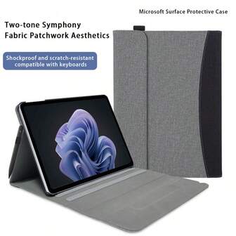 Microsoft Surface Pro 12 Inch Tablet Protective Case, Compatible With Keyboard, Shock-Absorbing Anti-Fall PU Leather Cover